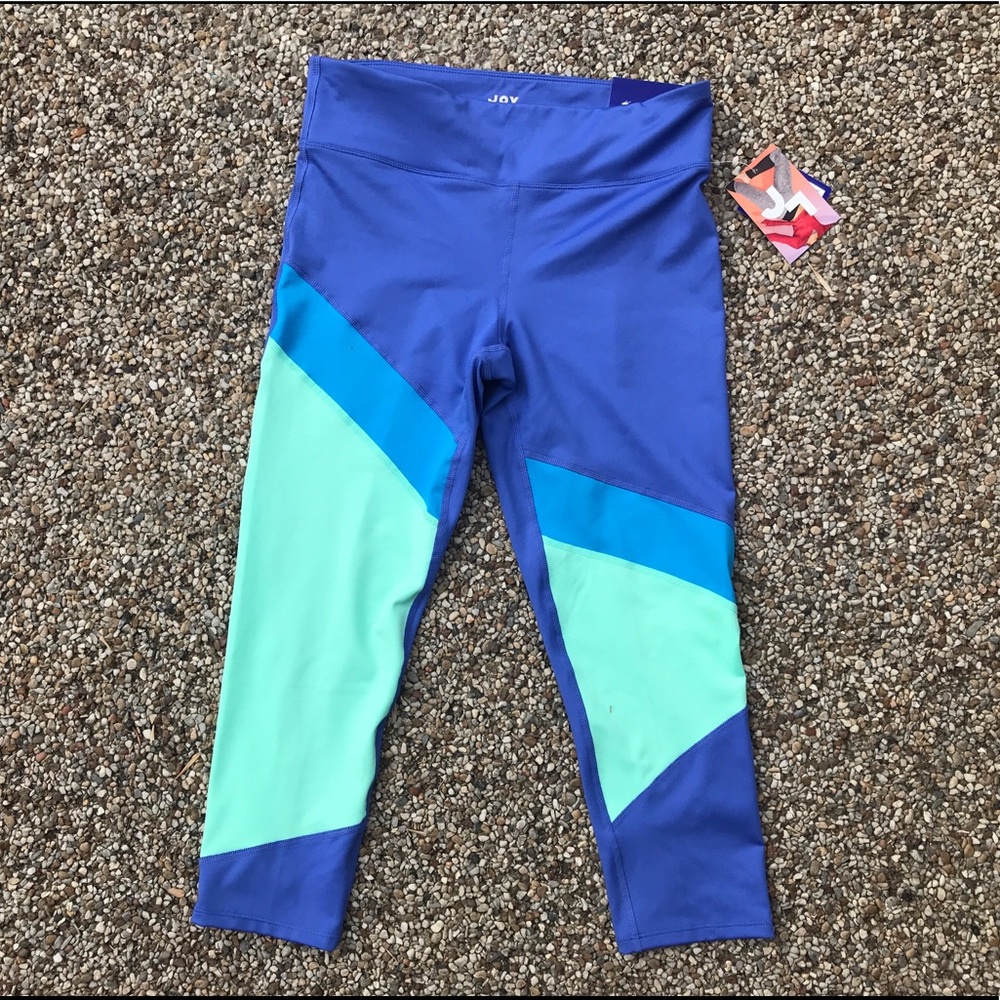 Blue and green Capri yoga pants